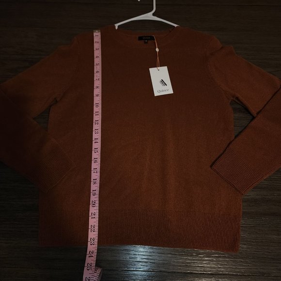 Quince Mongolian Cashmere Crewneck Sweater NWT Burnt Orange Med - Picture 2 of 8